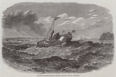 Canadese stoomboot die de Lachine Rapid van de St. Lawrence afvaart door Edwin Weedon